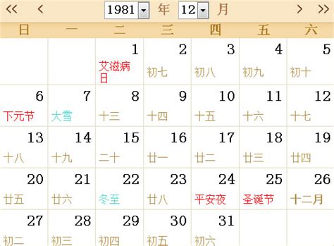 1981年2月1日|万年历1981年2月1日日历查询